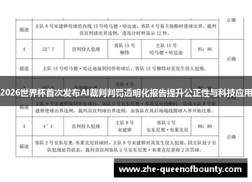 2026世界杯首次发布AI裁判判罚透明化报告提升公正性与科技应用